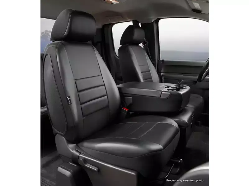 Fia Leather Lite Custom Seat Covers SL62-76 BLK/BLK | RealTruck Free Shipping