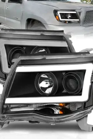 While Supplies Last ANZO 05-09 Toyota Tacoma Projector Light Bar Style Headlights w/ C Light Bar