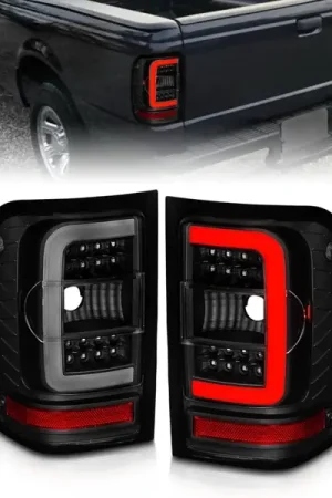 ANZO 01-11 Ford Ranger LED Taillights - Black Housing w/ Smoke Lens & Light Bar Popular