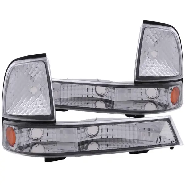 ANZO 1998-2000 Ford Ranger Euro Parking Lights Chrome w/ Amber Reflector Don’t Miss Out