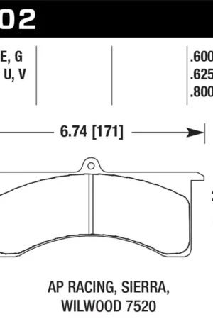 Hawk AP Racing 6 / Sierra/JFZ / Wilwood 7520 DTC-70 Race Rear Brake Pa — PMD Premier Motoring Development Modern
