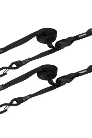No Minimum Order SpeedStrap 1In x 10Ft CAM-Lock Tie Down w/ Snap FtSFt Hooks (2 Pack) - Black