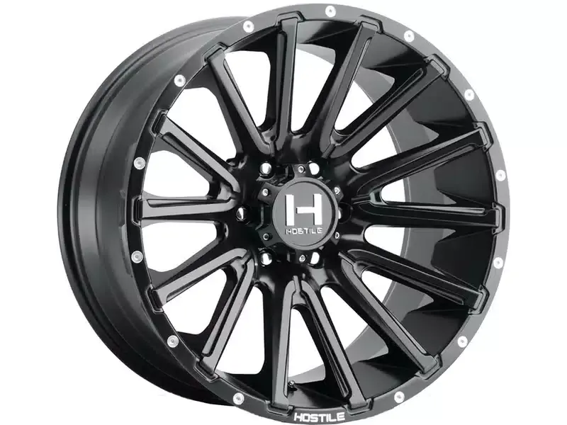 Hostile Matte Black Typhoon Wheel H123-2212816547BB | RealTruck Price Cut