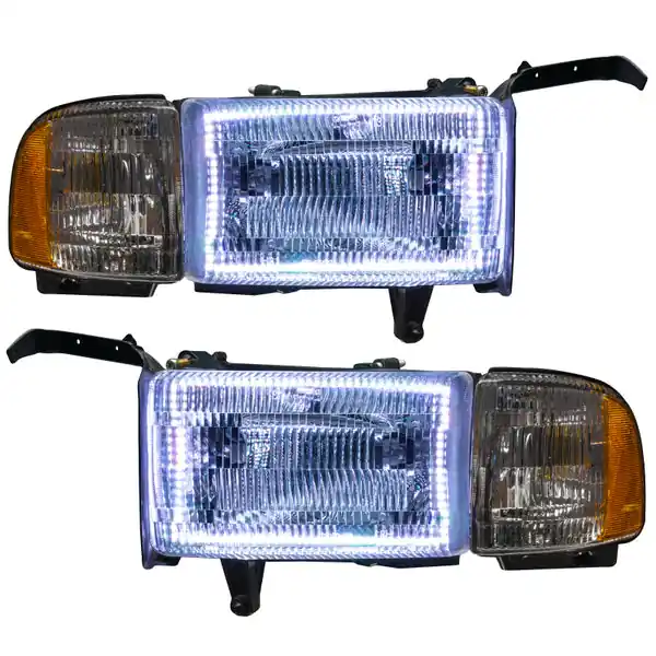 Free Shipping Oracle 94-02 Dodge Ram Pre-Assembled Halo Headlights - White