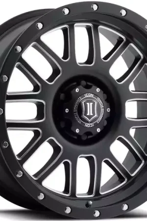 Icon Milled Matte Black Alpha Wheel 1220908955SBMW | RealTruck Cheap