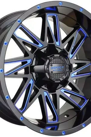 Impact Off-Road Gloss Black & Blue 814 Wheel 814GBB-221253-44 | RealTruck Super Sale