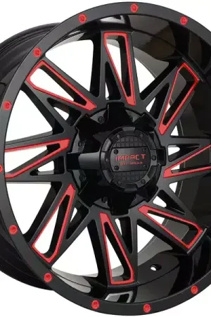 Grab Now Impact Off-Road Gloss Black & Red 814 Wheel 814GBR-221253-44 | RealTruck
