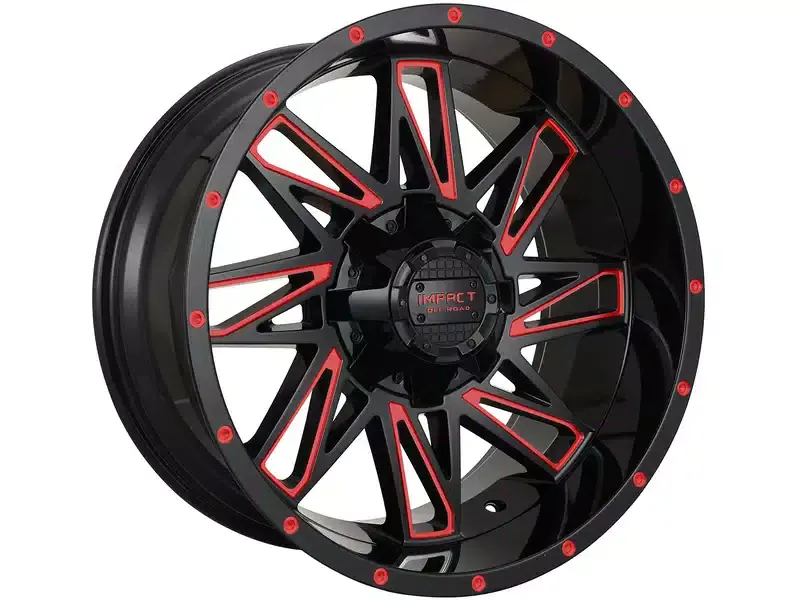 Grab Now Impact Off-Road Gloss Black & Red 814 Wheel 814GBR-221253-44 | RealTruck
