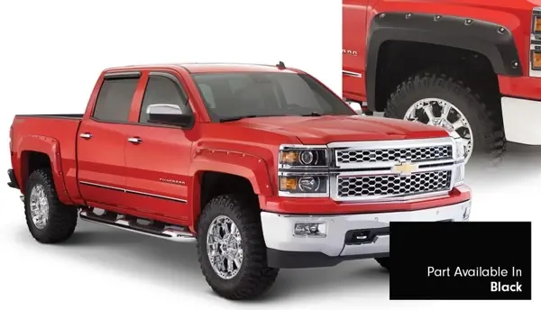 Luxury Bushwacker 16-18 Chevy Silverado 1500 Fleetside Pocket Style Flares 4pc 78.8/97.8in Bed - Black