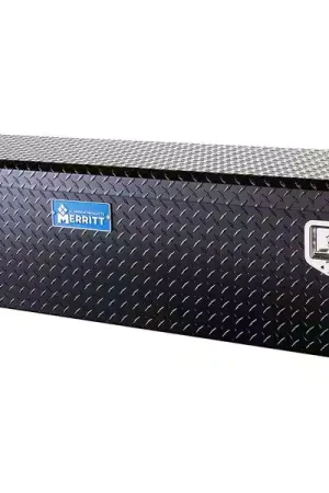 Top Pick Merritt Diamond Plate Single-Door Xtra Deep Crossbody Tool Box - 19x20x70 - Satin Black 710110-114 | RealTruck