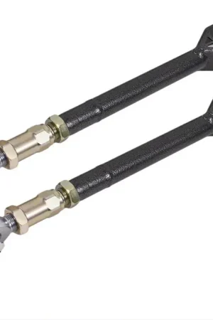 Bargain BMR On-Car Adjustable Rear Lower Trailing Arms; Rod Ends; Black Hammertone