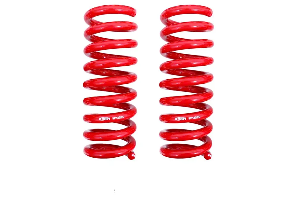 Last Chance BMR Rear Lowering Springs; Performance Version; Red