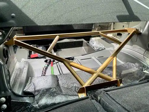 Handmade 4-Point Xtreme Rear Brace; Silver