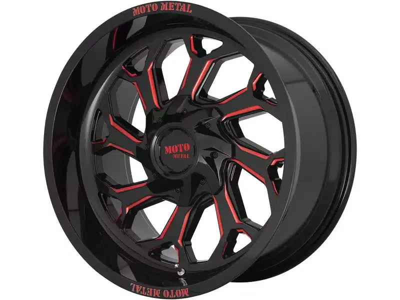 Moto Metal Milled Gloss Black & Red MO999 Wheel MO99922287944N | RealTruck Buy Today