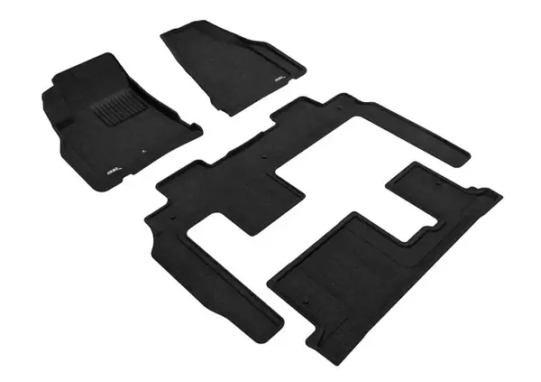 3D MAXpider 09-17 Chevrolet Traverse w Bench 2nd Row Elegant 1st 2nd 3rd Row - Floor Mat Set (Black) Same Day Shipping