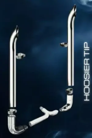 Markdown RoadWorks Peterbilt Long Drop 90 Degree Elbow Exhaust Kit Hoosier Tip 7" Diameter 120" Tall KITPB17H120 | RealTruck