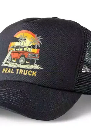 No Minimum Order RealTruck Black Beach Bum Foam Trucker Hat 2K2300607E | RealTruck