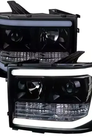 Low Price SPEC-D Smoked Black DRL Projector Headlights 2LHP-SIE07G-G2-TM | RealTruck