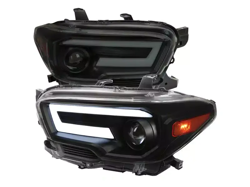 SPEC-D Smoked Black DRL Projector Headlights 2LHP-TAC16SM-SQ-RS | RealTruck Buy Online