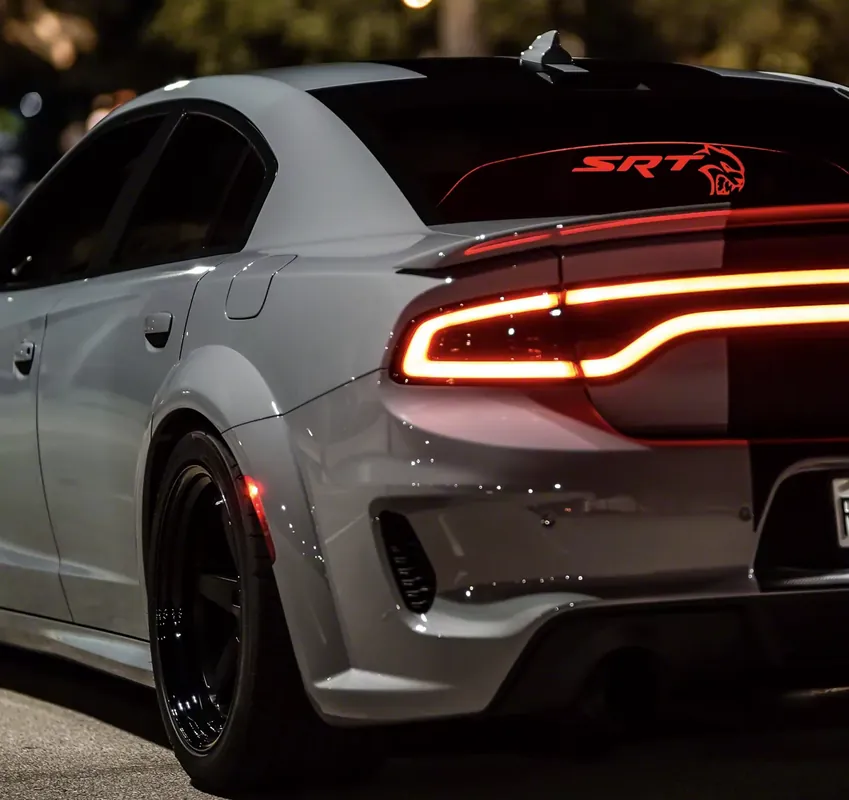Glow Plate with Hellcat Logo; Clear; Red Lighting Kit Limited Offer