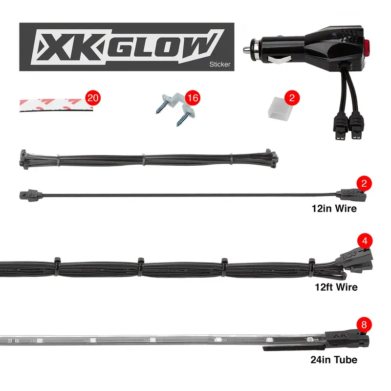 XK Glow 24-Inch Underglow LED Accent Light Kit; Green Free Delivery