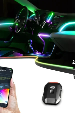 XK Glow XKmax Fiber Optic Interior Ambient Light Strip Kit with Bluetooth-Controlled App; 4 x 43-Inch New Arrival