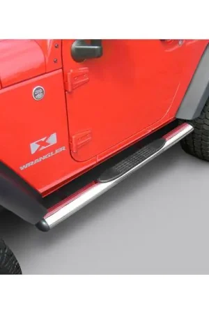 Buy Today Rugged Ridge Side Tube Step - 4 inch - Oval - Stainless Steel - 11593-07