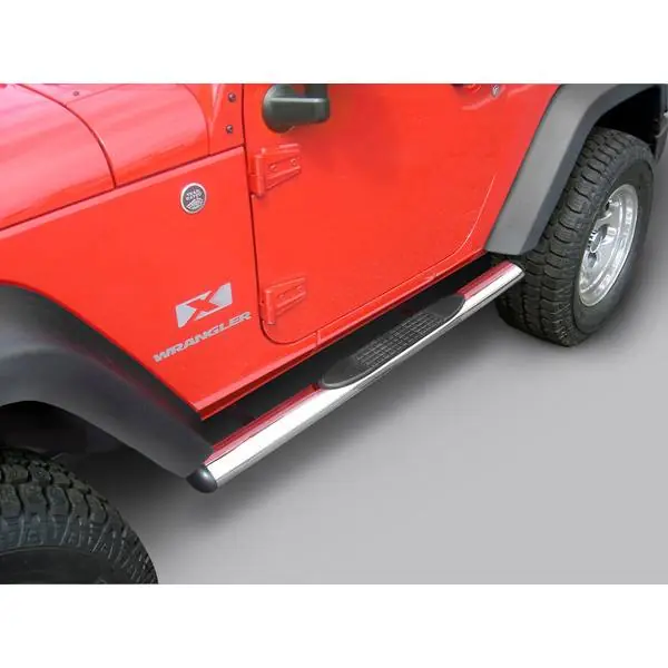 Buy Today Rugged Ridge Side Tube Step - 4 inch - Oval - Stainless Steel - 11593-07