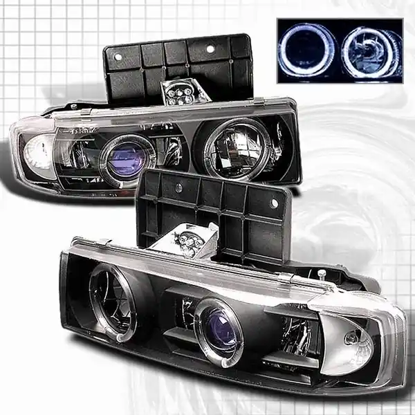 GMC Safari Custom Disco Black Halo Projector Headlights - LHP-AST95JMB-YD Secure Checkout