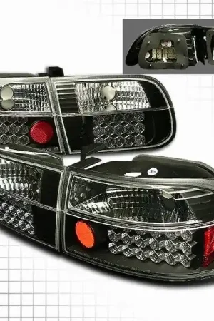 Affordable Honda Civic Custom Disco Black LED Taillights - LT-CV923JMLED-YD