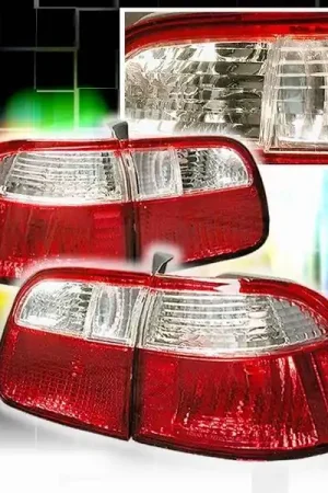 Honda Civic Custom Disco Red & Clear Euro Taillights - LT-CV994RPW Affordable
