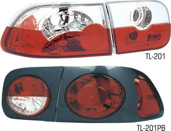 Original Honda Civic 2DR & 4DR Pilot Chrome Taillight - Pair - TL-201