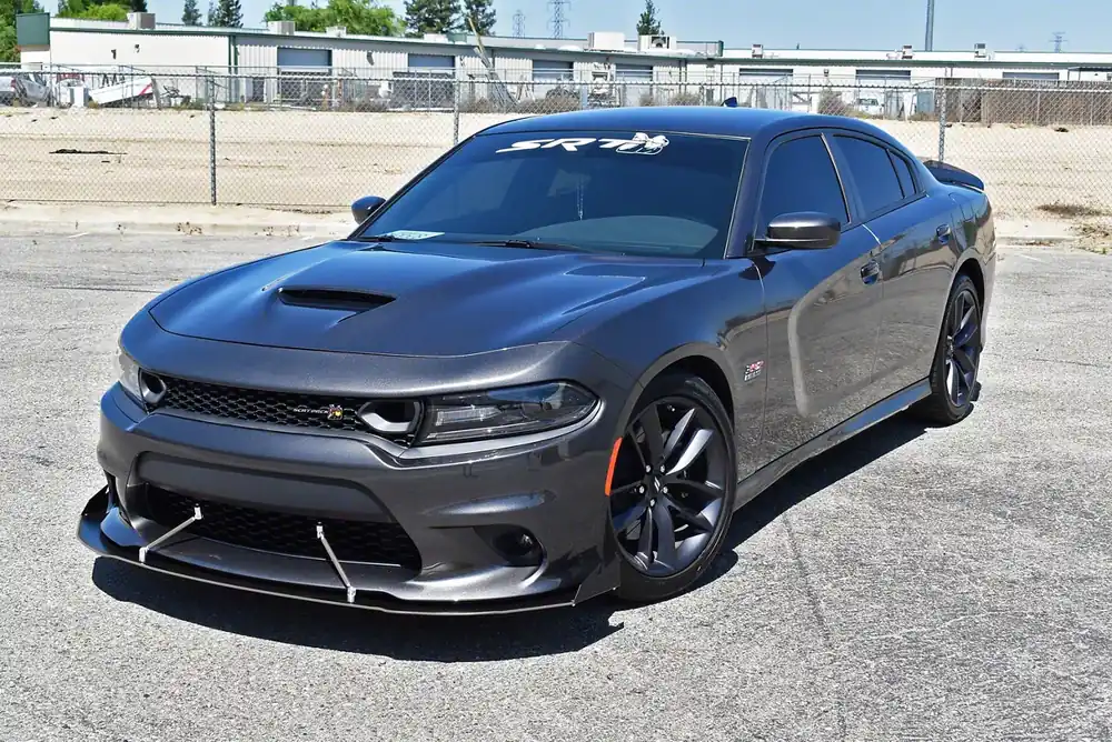 Budget FS Performance Engineering Front Splitter V1 with Splitter Rods; Semi-Gloss Black