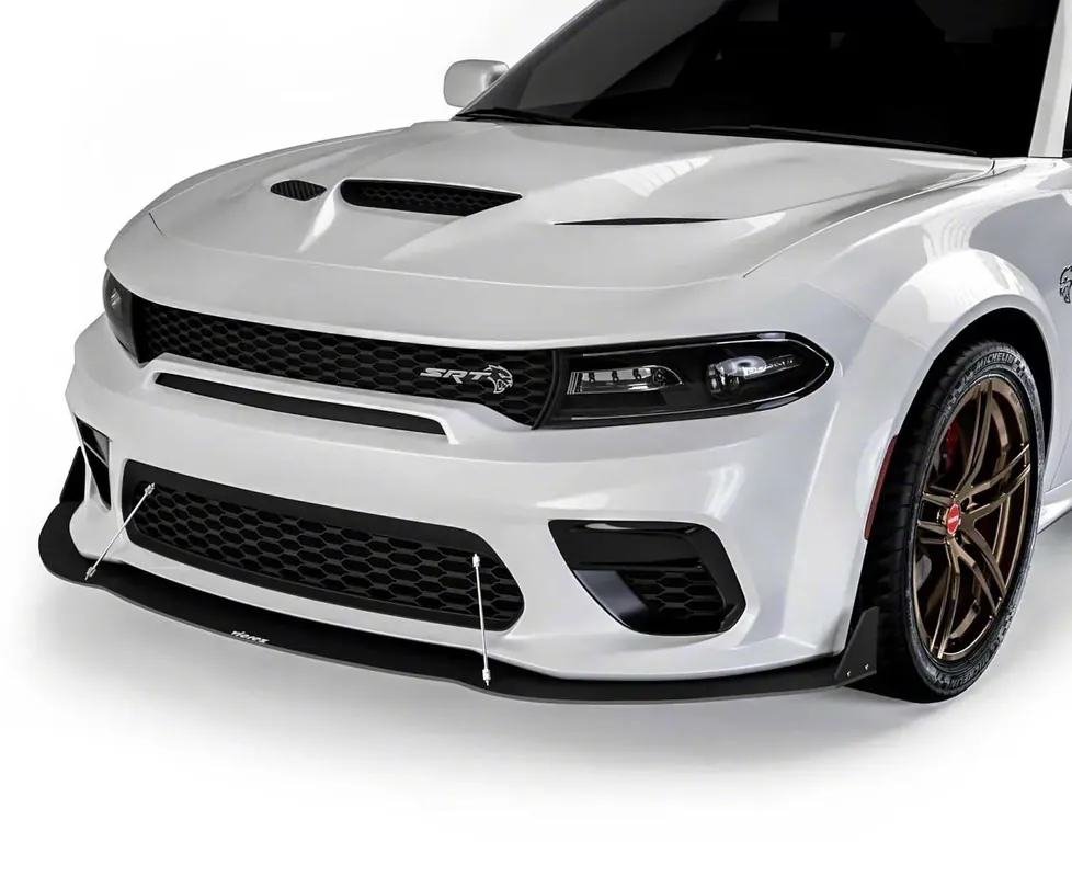 New Release VR2 Front Bumper Lip Splitter; Satin Black Vinyl