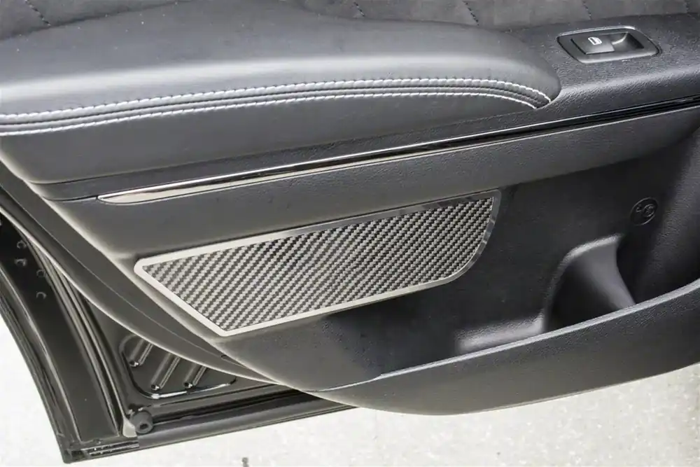 Fresh Stock Rear Door Badge; Carbon Fiber