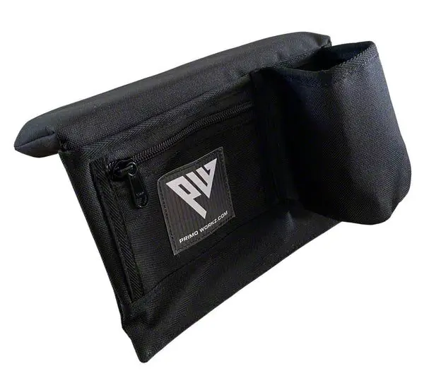 Genuine Primo Workz Armrest with Cupholder; Black Canvas; Driver Side
