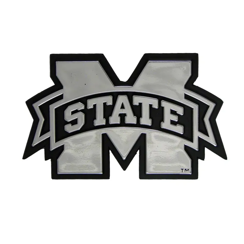 Authentic Mississippi State University Molded Emblem; Chrome