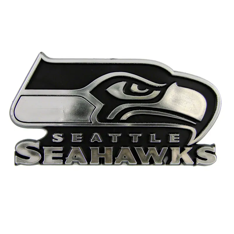 Seattle Seahawks Molded Emblem; Chrome New Release