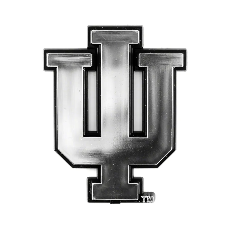 Indiana University Molded Emblem; Chrome No Minimum Order