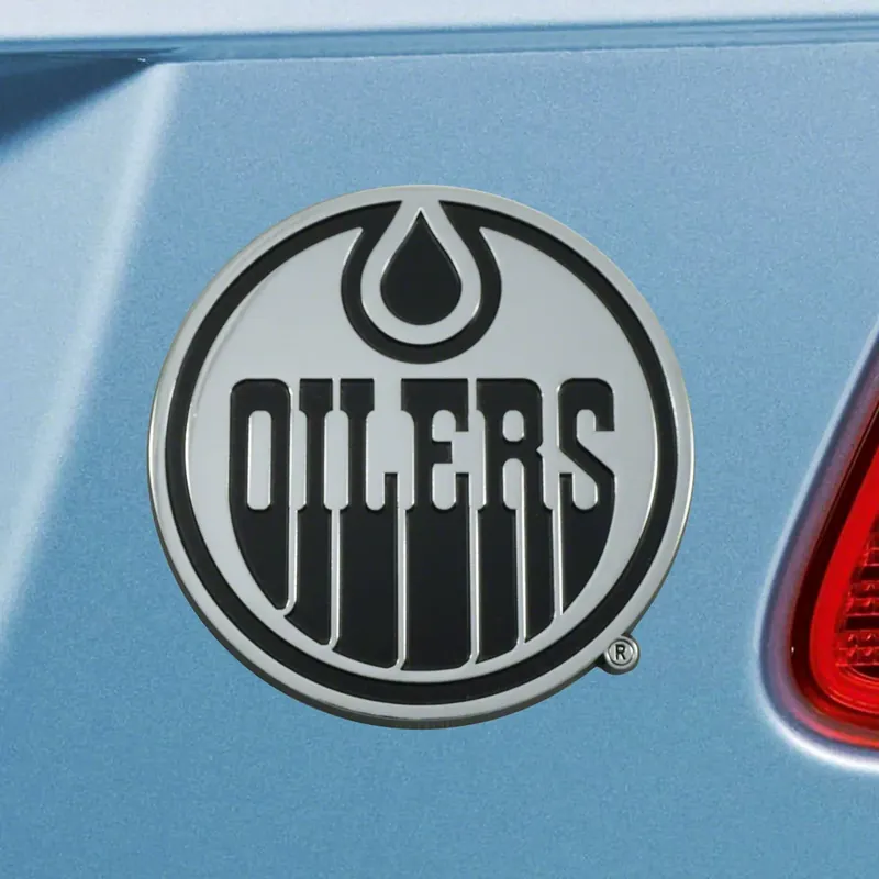 Edmonton Oilers Emblem; Chrome Direct From Manufacturer