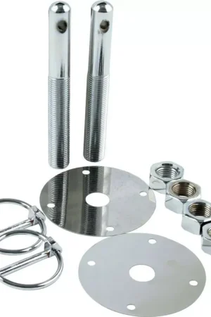 Markdown Allstar Performance Steel Hood Pin Kit; Chrome
