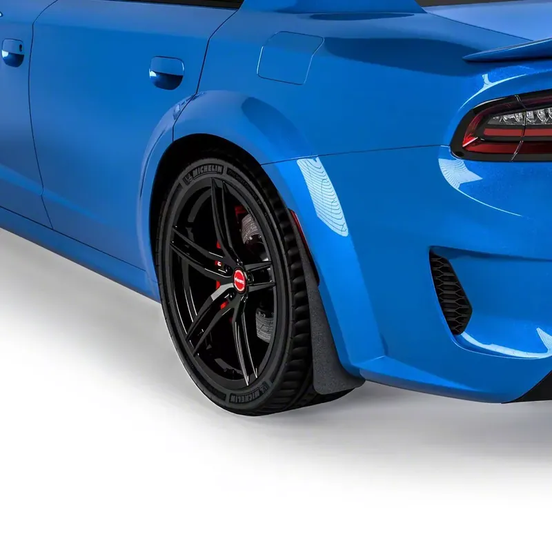 Mud Flaps; Rear; Gloss Black Vinyl Save Now