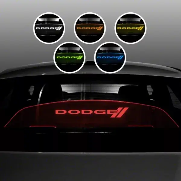 Wind Deflector with Dodge Emblem; Red Lighting Kit Exclusive Offer