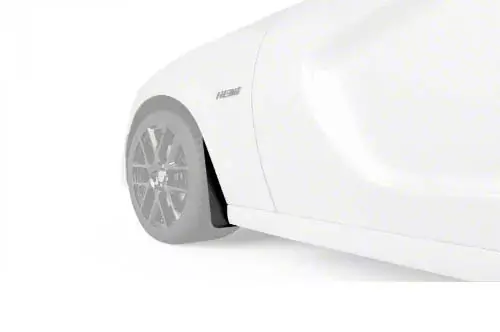 Mud Flaps; Front and Rear; Satin Black Ice Vinyl Original