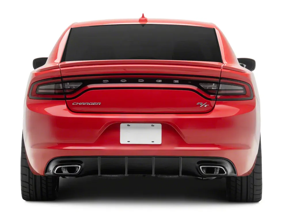Base SRT Style Rear Dual Exhaust Diffuser; Gloss Black Sale