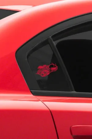 Cheap Mopar Licensed by SEC10 Super Bee Quarter Window Decals; Red