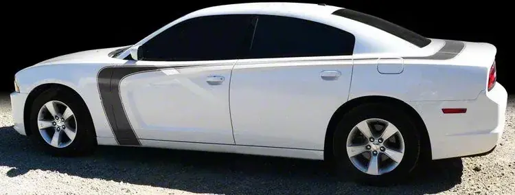 Valiant Style Trunk and Side Stripes; Matte Black Direct From Factory