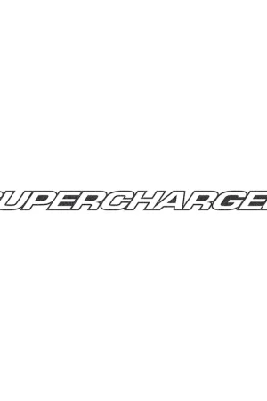 SUPERCHARGED Script Windshield Decal; Outlined Lettering; 40-Inch; Carbon Flash Top Rated