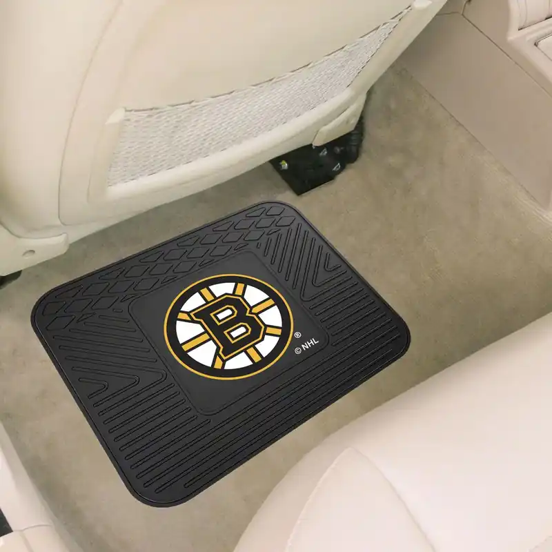 Utility Mat with Boston Bruins Logo; Black Grab Now