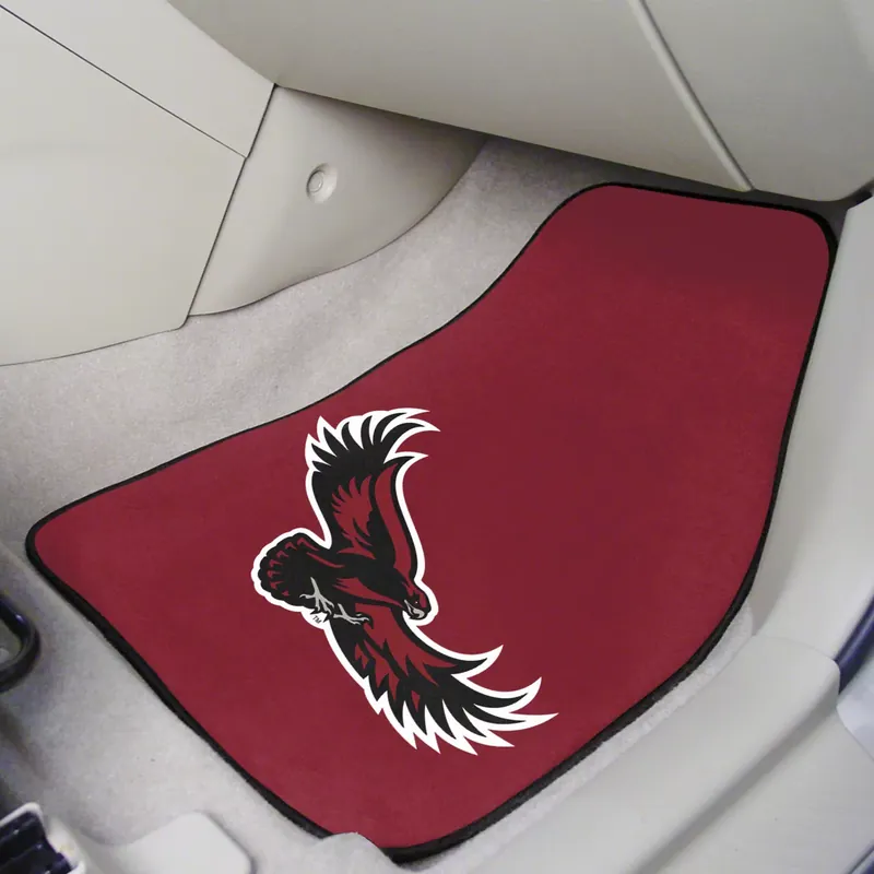 Carpet Front Floor Mats with St. Joseph's University Logo; Maroon Certified